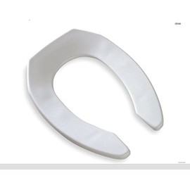 (2-pack) Bemis StaTite Commercial Heavy Duty Plastic Toilet Seat Elongated Without Cover 18-3/8" Bolt to Seat Front