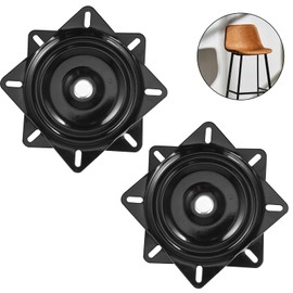 JEUIHAU 2 Pack 6.5 Inches Bar Stool Swivel Plate, Black Bar Stoosl Swivel Plate, Seat Swivel Bases Mount Plate for Bar Stool, Chair, 300 Lbs Load Capacity