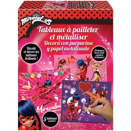 Educa Loisirs Créatifs. Tableaux Paillettes et dorures. À partir des 7 ans Miraculous: Tales of Ladybug & Cat Noir Creative Crafts. Glitter and Gold Plates from 7 Years Ref. 18928, No Colour, One Size