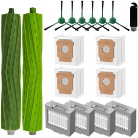 MengTiger 17 Pack Replacement Parts for iRobot roomba max 705 Vac, for iRobot Roomba Plus 504 Vac Vacuum Cleaner, 2 Roller Brush 6 Side Brush 4 Dust Bag 4 HEPA Filter 1 Cleaning Tool