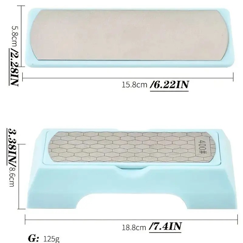 Diamond Double-Sided Sharpening Stone for Kitchen Knives 400#/1000# Coarse and