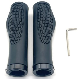 LEXOR Handlebar Grip Aluminum Cap Bicycle MTB Mountain Bike Cross Bike Ergo Grip Black