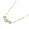 JewelVOX Necklace, 16K Coated Sliding Adjuster, 3 Cotton Pearl Necklace