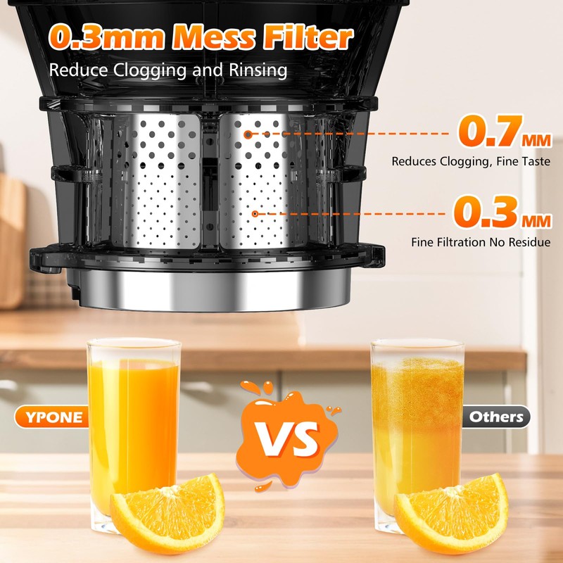 Juicer Machines with 5.8" Large Feed Chute, Cold Press Juicer
