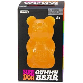 Nee Doh Gummy Bear Squishy Stress Toy - Jumbo Squeezy Fun for Kids and Adults - Color: Orange