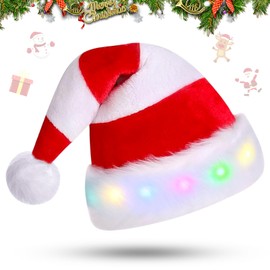 Mecctuck Christmas hat, hat with LED light, Christmas hats, Santa hat, Santa hat, Christmas hat, LED hat, Santa hats, Christmas hat, striped design for children and adults