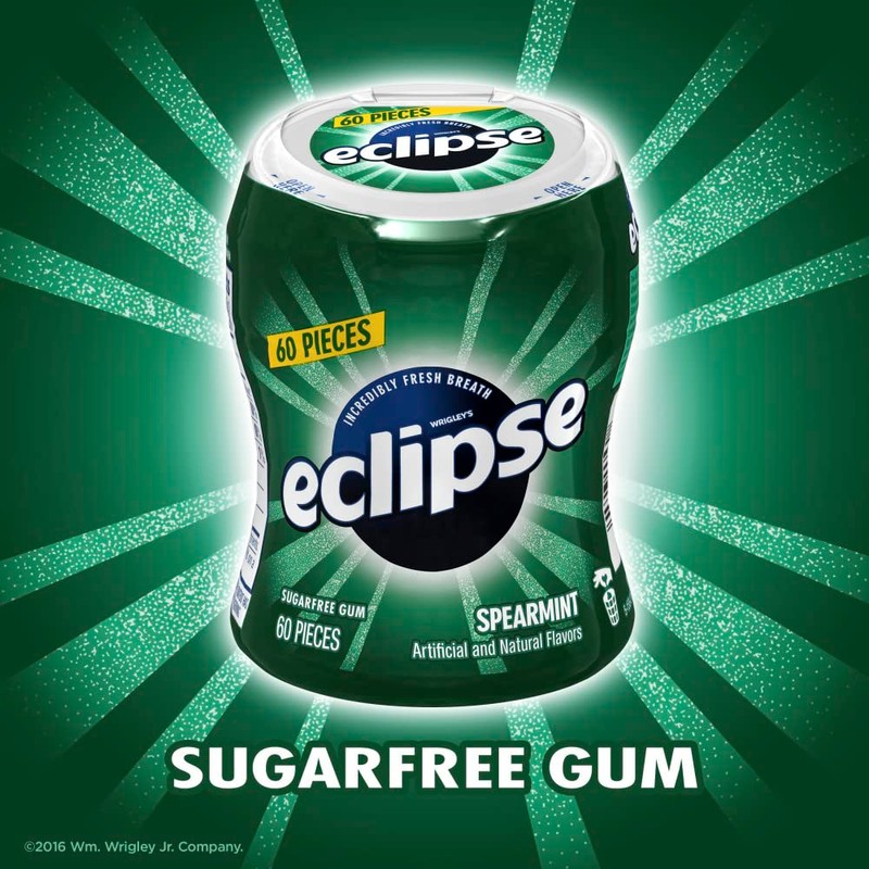 ECLIPSE Chewing Gum Sugar-Free - Spearmint Sugarfree Gum, Zero Sugar