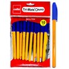 Cello Tri-Mate Orange Ballpoint Pens Medium Point Biro (Blue, Pack