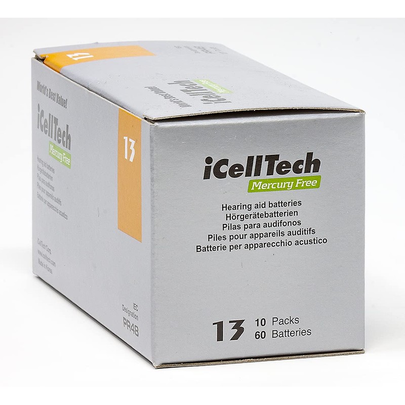 iCellTech Size 13 Hearing Aid Batteries (6 batteries)