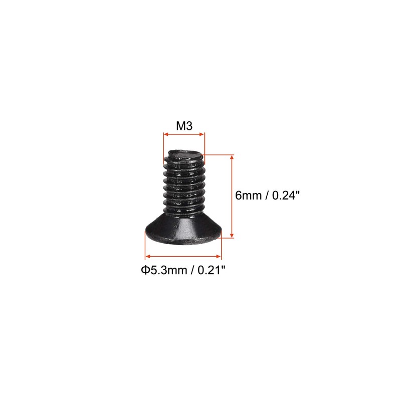 sourcing map M3 x 6mm Phillips Screw Fastener Black for