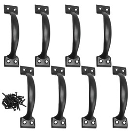 CADUFUELLY 8 Pcs Barn Door Pull Handles, Heavy Duty Barn Door Handles, 6 Inch Vintage Gate Handles for Drawer Cabinet Kitchen Cupboard Furniture Hardware