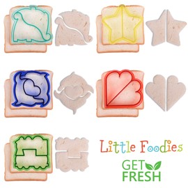 GET FRESH Sandwich Cutters for Kids – [20-pcs] Set with 5 Sandwich Shapes/Cookie Cutters/Bread Cutters – Comes with 5 Vegetable Cutters and Bonus 10 Bento Decorations