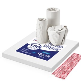 Fuxury Packing Paper Sheets for Moving 100 Sheets with Fragile Stickers,12x12 Inch Small Plain Wrapping Paper for Shipping Moving, Suit for china/Vase/Glass/Plates Protecting, Box Filler