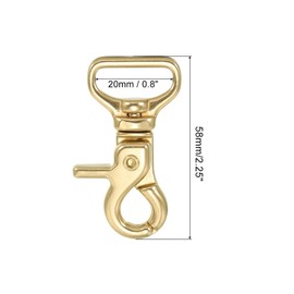 PATIKIL Lobster Clasp Keychains, 3Pcs 3/4 Inch Pure Brass Round Lobster Clasps Swivel Trigger Snap Hook Purse Lanyard Clips for DIY Leather Craft