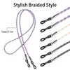 QINGZHE 6Pcs Women Eyeglass Strap Chains Anti-slip Eye Glasses Holder