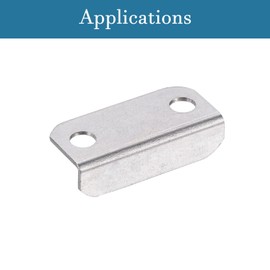 QUARKZMAN 29 mm Drawer Lock Strike Plate x 5 Pieces Metal Angled for Home Office Wardrobe Cupboard Drawer [Silver]