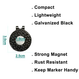 Eshan - Clips magnéticos para sombrero de golf, 4 unidades, color negro galvanizado, para guantes de golf, sombreros, bolsas, cinturón de visera