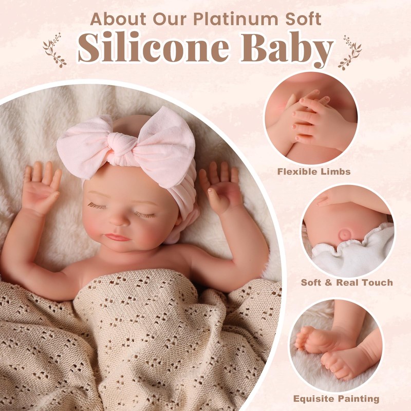 BABESIDE Silicone Baby Doll - 16 Inch (Weight 5 lb)