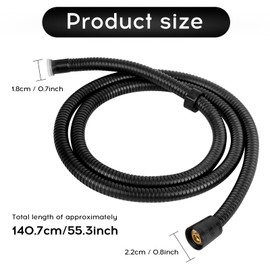 XCRPRT Shower Hose Shower Hose 1.5 m Twist Protection Universal Shower Hose Flexible Shower Head Hose Shower Hoses for Hand Shower Black