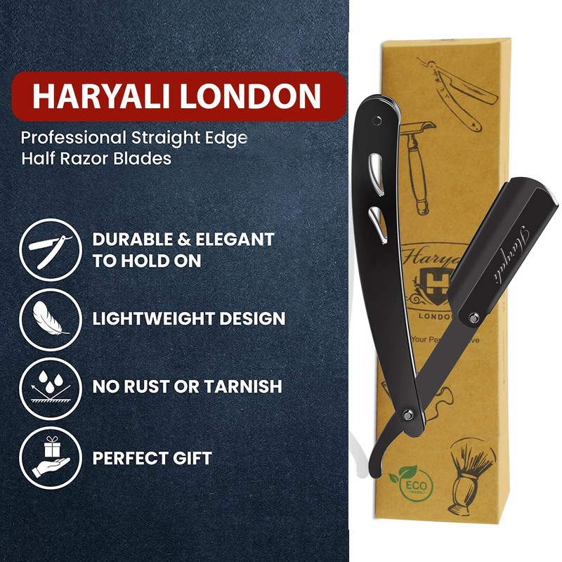 Haryali London Cut Throat Razor– Straight Razor Stainless Steel Single