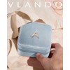 Vlando Travel Jewelry Box for Girls Women, Initial Jewelry Organizer
