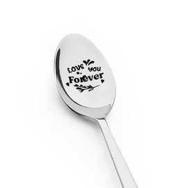 Love You Forever Spoon for Boyfriend Girlfriend Valentines Gift for Wife Husband Anniversary Wedding Gifts for Mum Dad Birthday Gifts for Daughter Son Coffee Tea Spoon for Best Friend