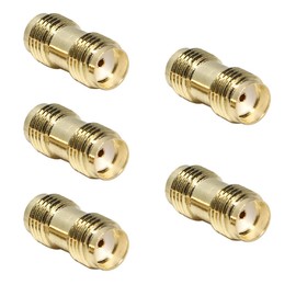 SMA Female to SMA Female, SMA Coupler Barrel Adapter RF Coax Connector 5-Pack for Ham Radio, Antenna, Handheld Radio