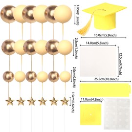 25 bolas de decoración de pasteles de graduación 2025 para decoración de tartas de graduación 2025, para decoración de tartas de escuela superior 2025, suministros de fiesta de graduación de la