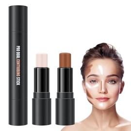BINGBRUSH Contorno crema 2 en 1 y barra de resaltado, maquillaje de contorno mezclable para rostro, bronceador crema e iluminador, fácil de usar para 