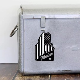 RetroPlanet Maine State Black and White Die Cut Vinyl Sticker