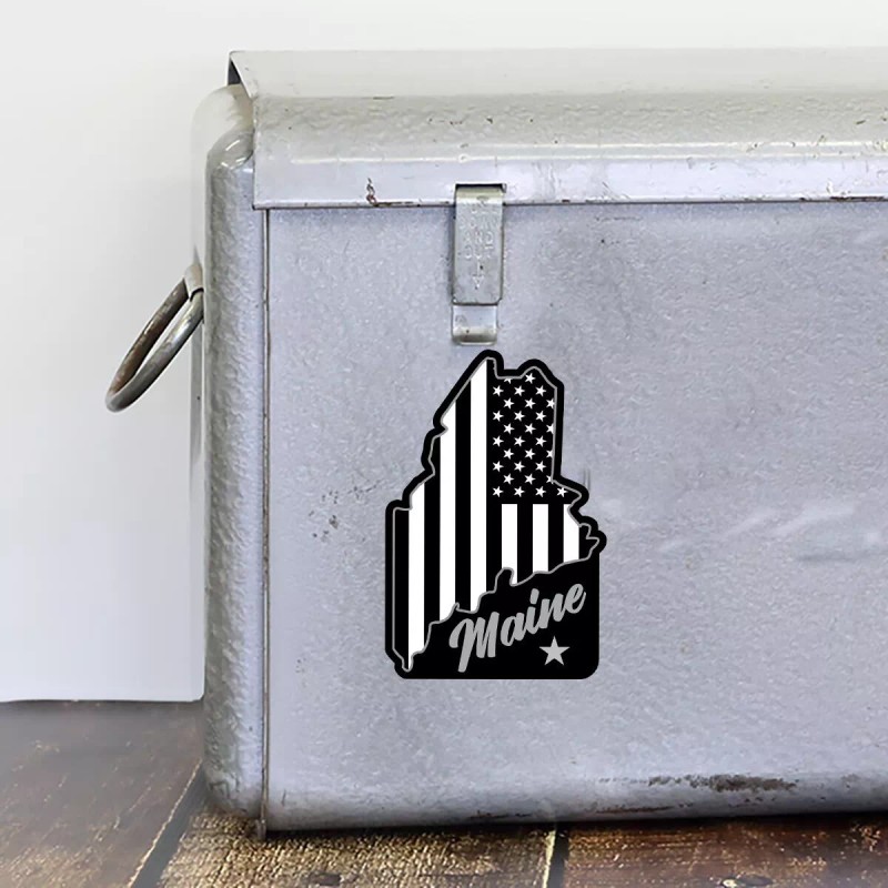 RetroPlanet Maine State Black and White Die Cut Vinyl Sticker