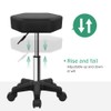 FURWOO Hexagon Rolling Stool Height Adjustable Stool with Wheels for