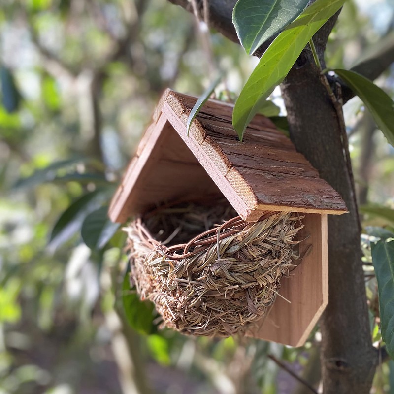 Woven House Martin Bird Nester with Roof