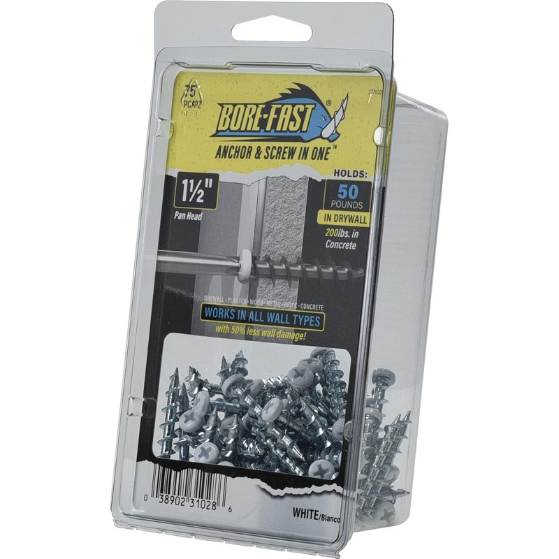 Hillman 377632 Borefast Drywall Anchors, White