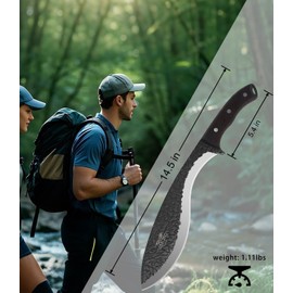 JXE JXO Machete, 14.5" Full Tang Machete for Cutting Trees Heavy Duty, 3Cr13 Steel with Nylon Sheath for Yard Work, Bushcraft and Outdoor