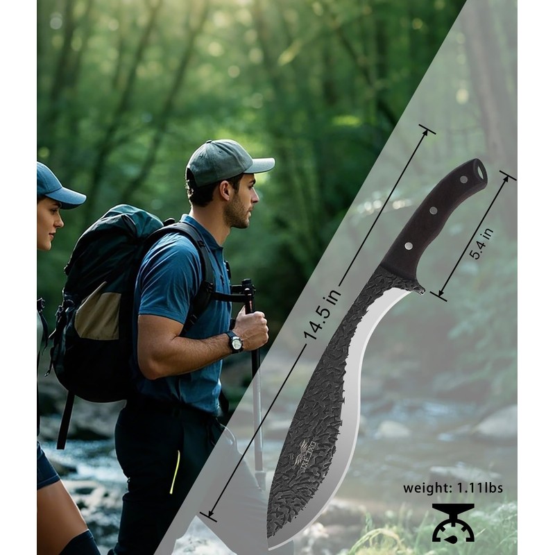 JXE JXO Machete, 14.5" Full Tang Machete for Cutting Trees