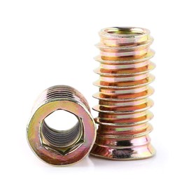 20Pcs Threaded Insert Nuts, Zinc Plated Carbon Steel Hex Socket Furniture Nuts M6/M8/M10 Insert Nut Tool Kit for Wood Furniture(M8*25mm)