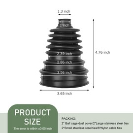 Dogary 2 PCS CV Axle Boot, Waterproof One-piece Design Tie Rod Boots with 4 Stainless Steel Clamps and 6 Cable Ties, Repair Kit for Protect Axle, Universal for Most Cars, Trucks, SUVs (Black)