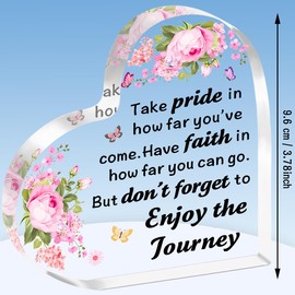 TTOVEN Graduation Gifts for Her Inspirational Gifts For Women Bestie Friend Gifts Daughter Gifts Graduation Presents Heart Shaped Acrylic Plaque Motivational Gifts