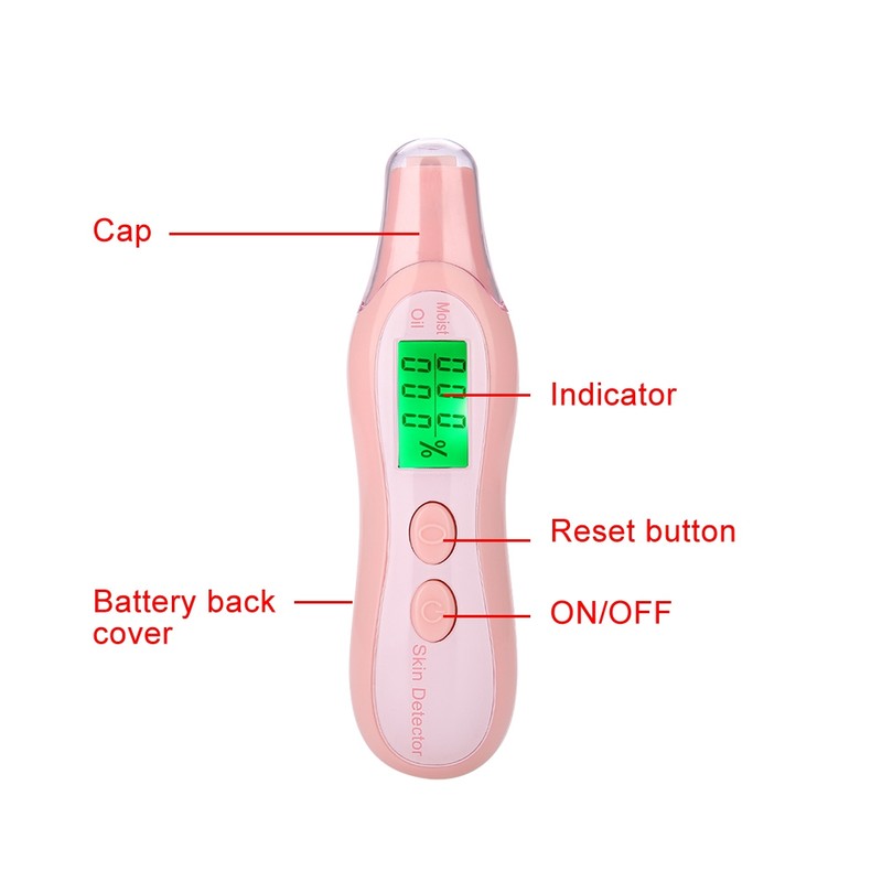 Digital LCD Display Precision Skin Sensor Tester Facial Moisture Water