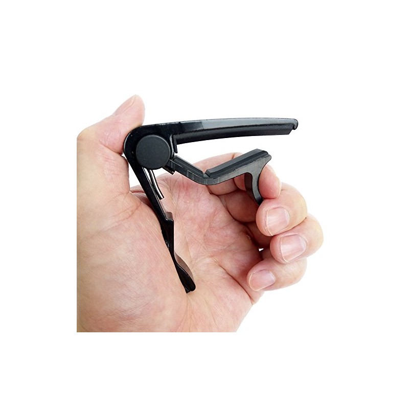 Stanz (TM) Single-handed Guitar Trigger Capo Quick Change (Black)