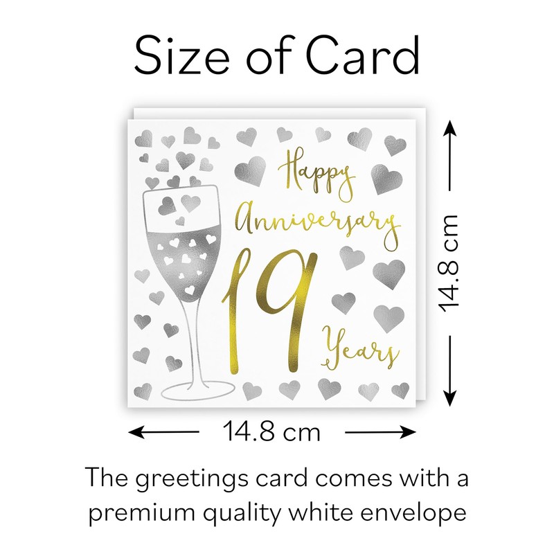 Hunts England - 19th Wedding Anniversary Card - Happy Anniversary