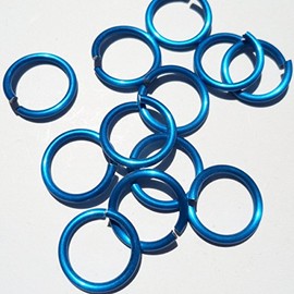 Turquoise Anodized Aluminum Jump Rings 500 3/16 18g Saw Cut