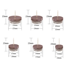 Glarks 105Pcs 6 Size Brown Heavy Duty Nail-on Anti-Sliding Felt Pads for Furniture Chairs Stools Tables Leg Feet - 14mm / 17mm / 20mm / 22mm / 24mm / 28mm