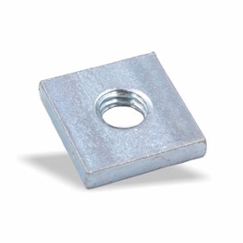 Slot Nut | Threaded Plate 19 x 19 x 4 mm M8 Thread Centre | Galvanised Steel (Pack of 10)