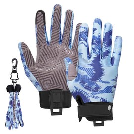 Seibertron S.P.S.G-5 Ultimate Flying disc Gloves Super Grip and Disc Gloves Sun Protection Breathable Touchscreen Sport Frisbee Glove with 1 Black Glove Clip Adult Blue S