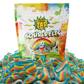 SourZap Sour Belts | 8-Ounce Pack | Gummy Candy | Assorted Fruit Flavors