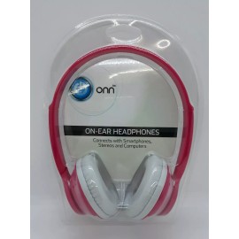 ONN NEW Onn On-Ear Headphones Connects w/ Smartphones, Stereos & Computers ~ Pink