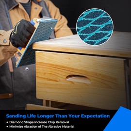 toolant Diamond Shape 600 Grit Sandpaper Roll, 2-3/4" Wide 10 Yard Longboard Self Adhesive PSA Stickyback Sand Paper for Woodworking, Metal, Plastic, Automotive, Sanding Blocks