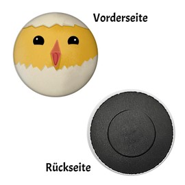 Chick in Egg Magnet Round Cute Magnet Round for the Fridge for Attaching Photos, Postcards or Household Plan for Real Farmers